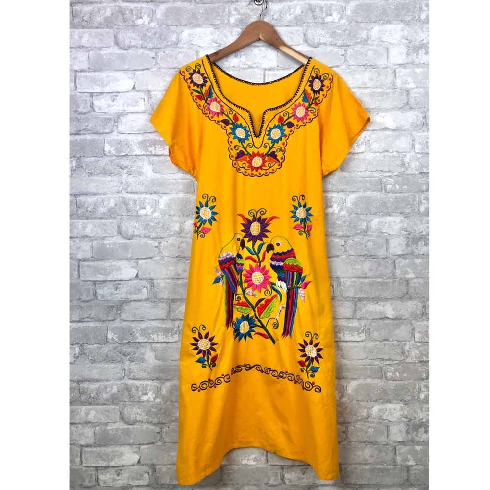 Handmade Mexican Embroidered Boho Summer Dress
